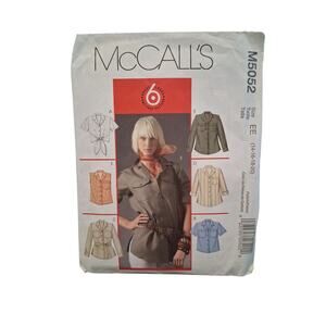 Misses Button Down Shirts & Tie Belt Sz 14-20 McCall's 5052 Sewing Pattern